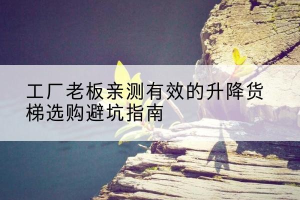 博白升降货梯怎么选-工厂老板亲测有效的升降货梯选购避坑指南